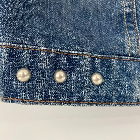 "Heartbreaker" Embroidered, Distressed Jean Jacket - Picture 7 of 12